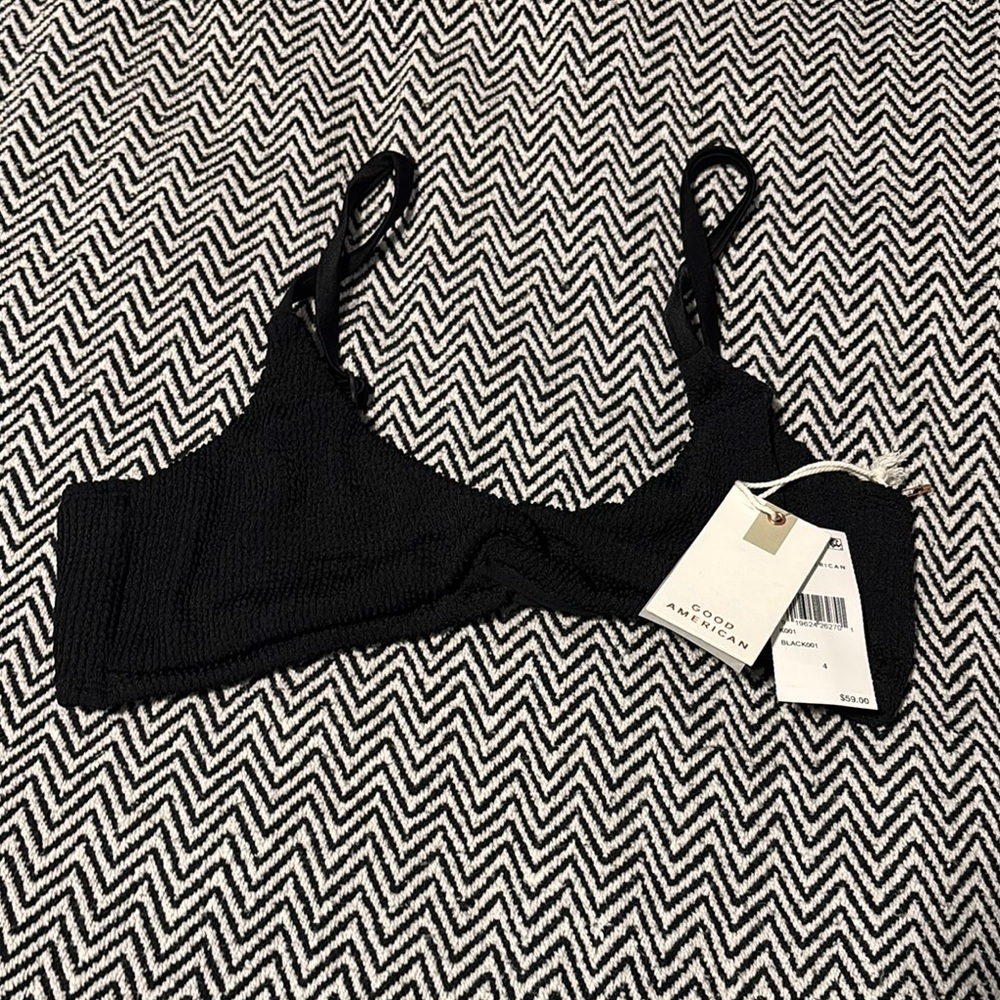 Good American Bikini Top In Black Size Small